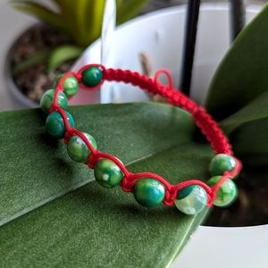 🌼 3 For 15$ 🌼 Shamballa Bracelet, Red Tiger Eye Sphere Adjustable